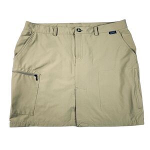 Eastern Mountain Sports Nylon Khaki Hiking Outdoor Skirt Built-in Shorts size 12